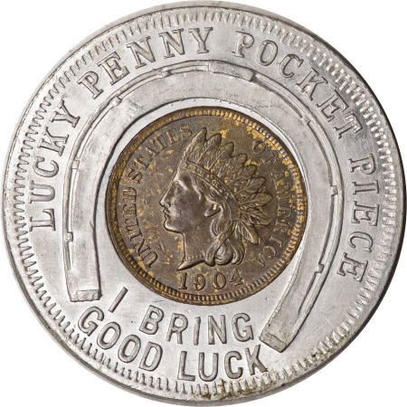 1904 World's Fair Encased Cent.