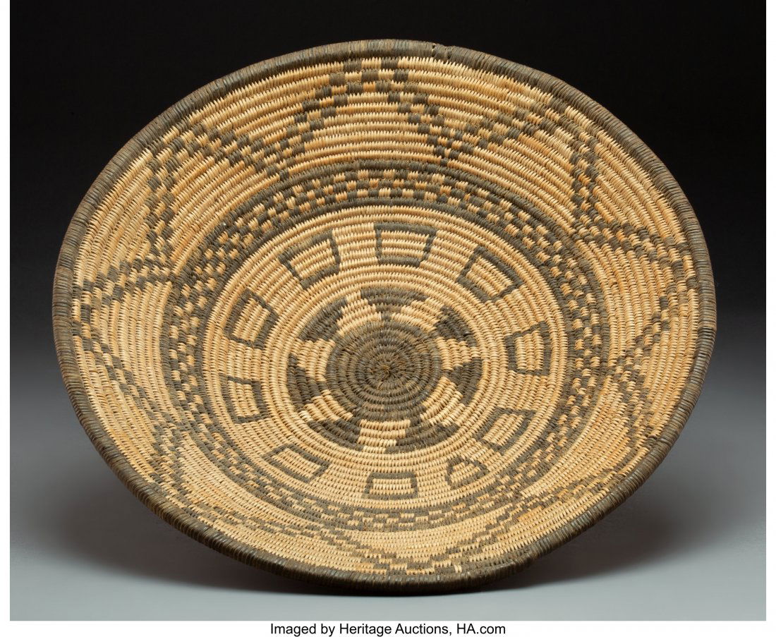 A Western Apache Coiled Tray  c. 1920  willow, d (1 of 3)