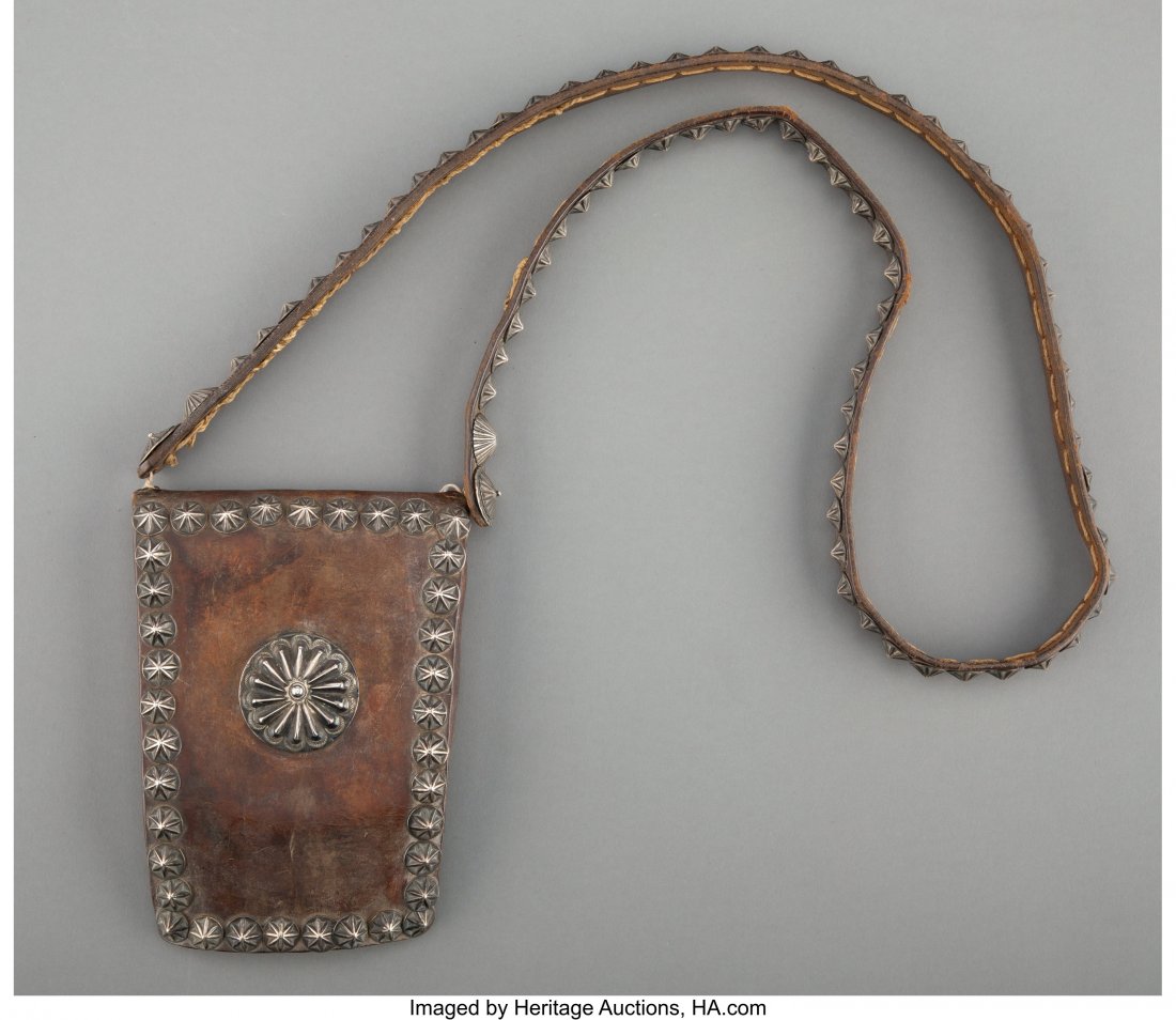 A Navajo Man's Leather Pouch  c. 1920   commerci (1 of 2)
