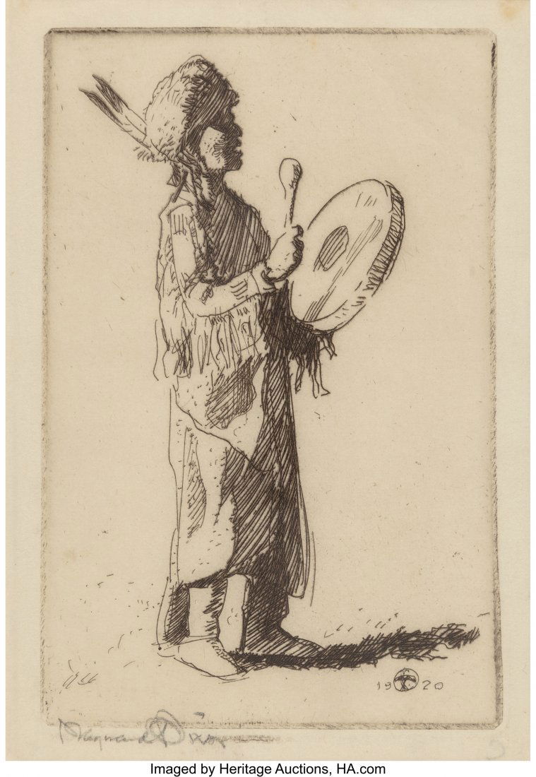 Maynard Dixon (American, 1875 - 1946)  Man with (1 of 2)