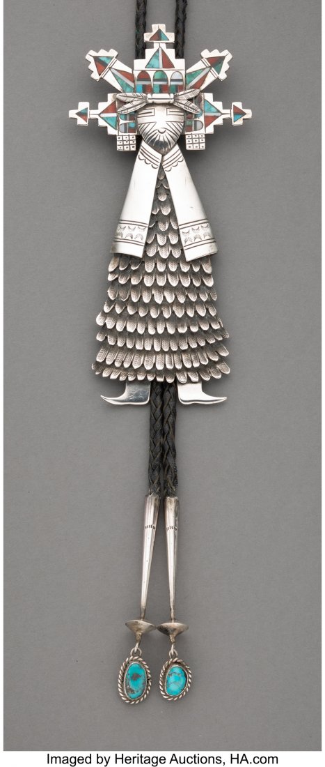 A Hopi / Mission Bolo Tie, Preston Monongye   c. (1 of 1)