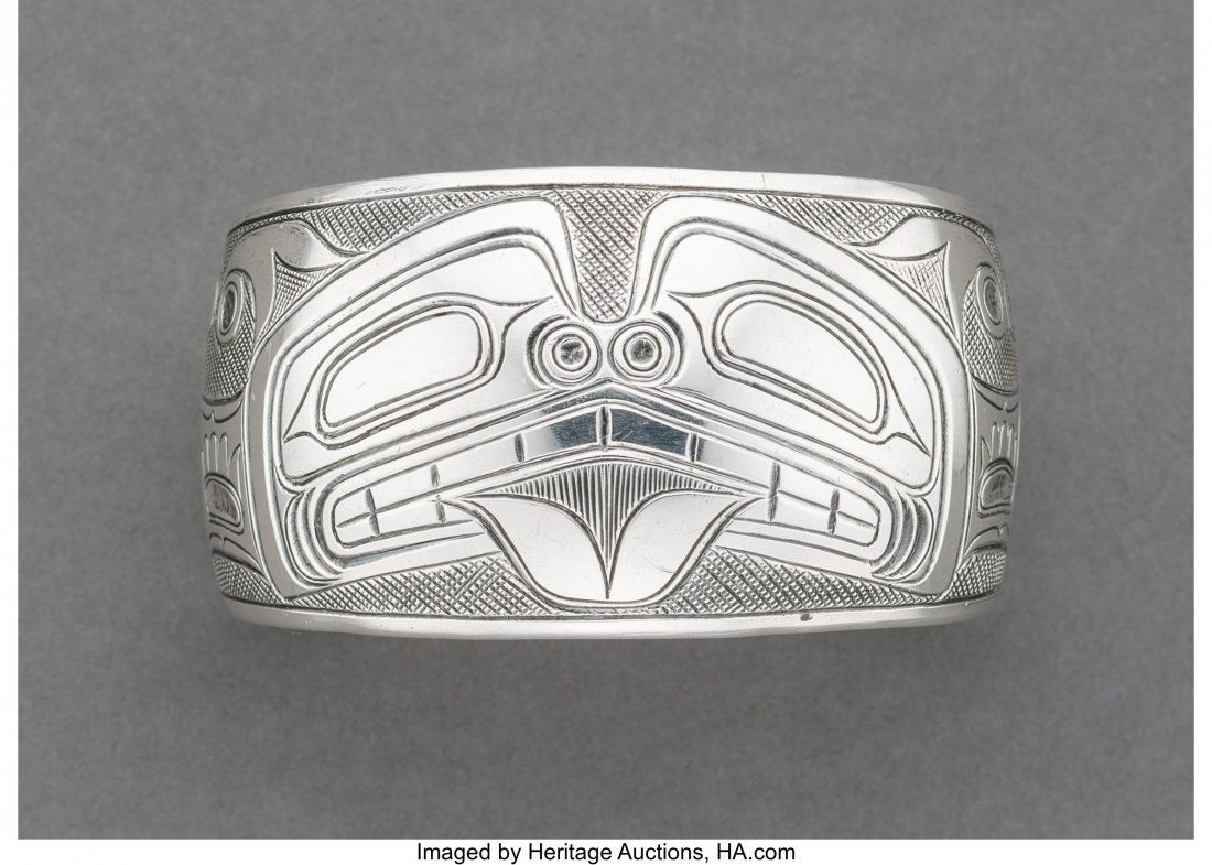 A Kwakiutl Engraved Silver Cuff Bracelet  Lloyd (1 of 2)