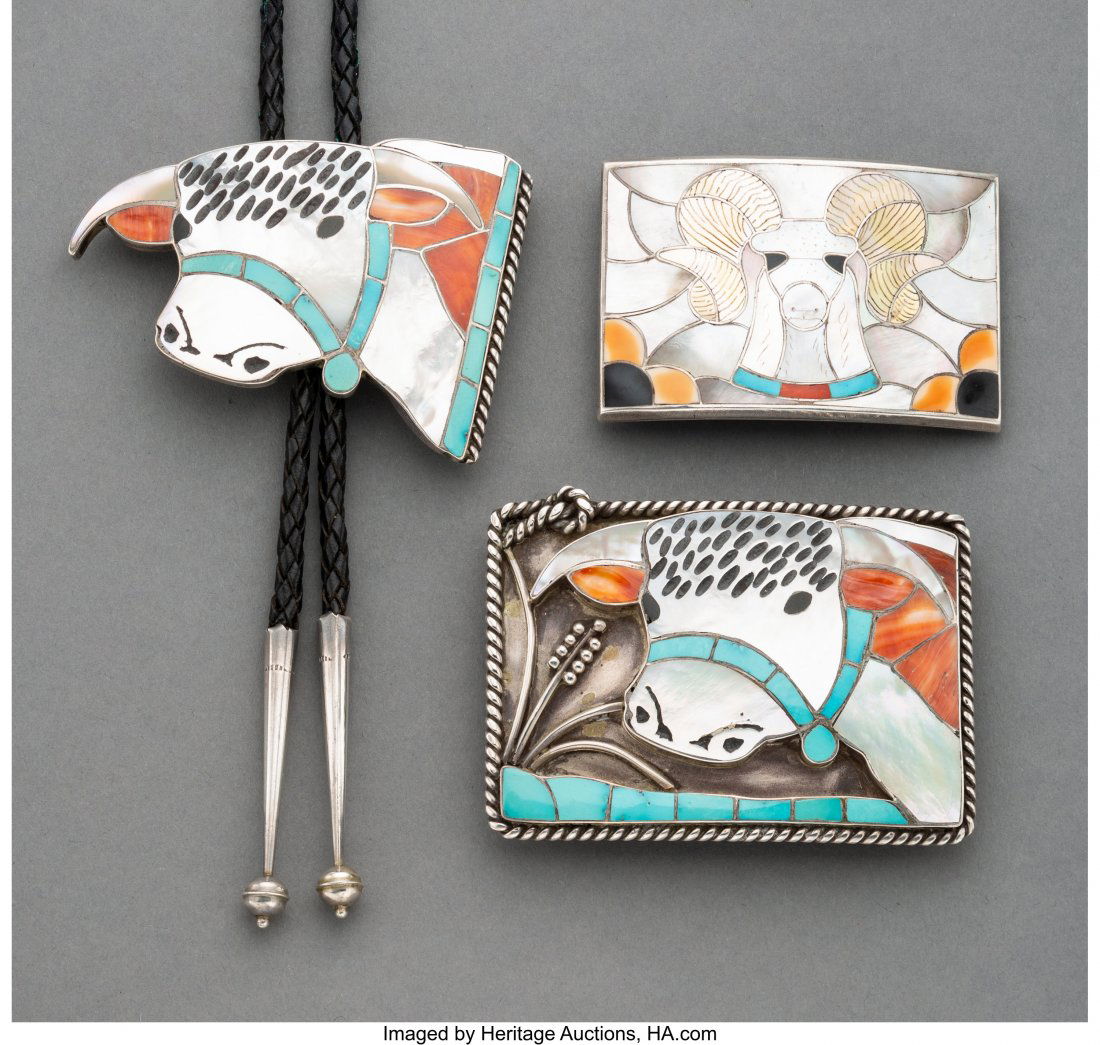 Three Zuni Jewelry Items  c. 1975  including a b (1 of 1)