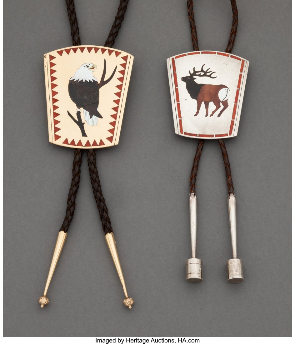 Two Zuni Bolo Ties, Dennis and Nancy Edaakie  c. (1 of 1)