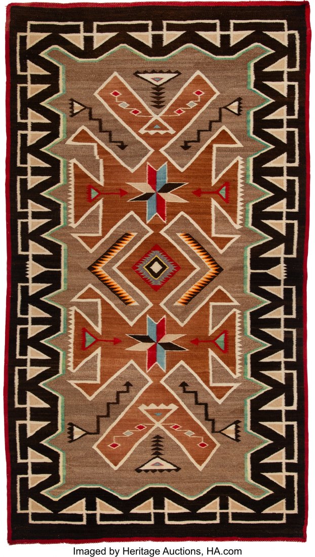 A Navajo Regional Rug   Teec Nos Pos  c. 1915 (1 of 2)