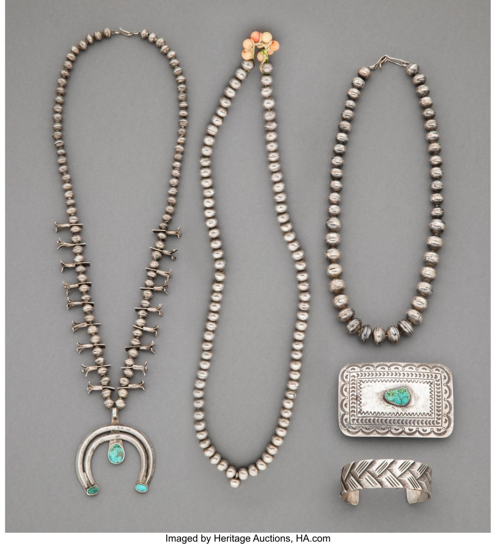 Five Navajo Jewelry Items  c. 1930 - 1970  inclu (1 of 1)