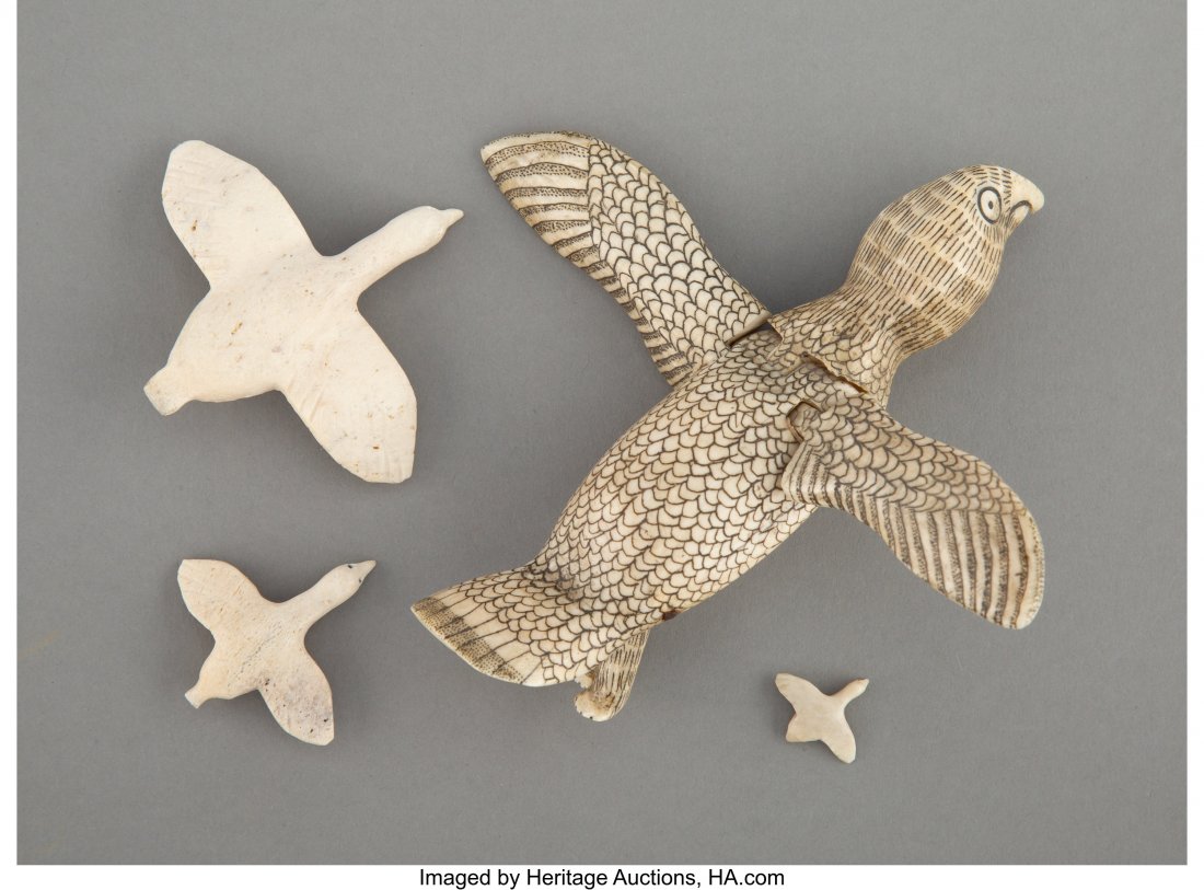 Four Eskimo Birds in Flight  c. 1890  including (1 of 2)