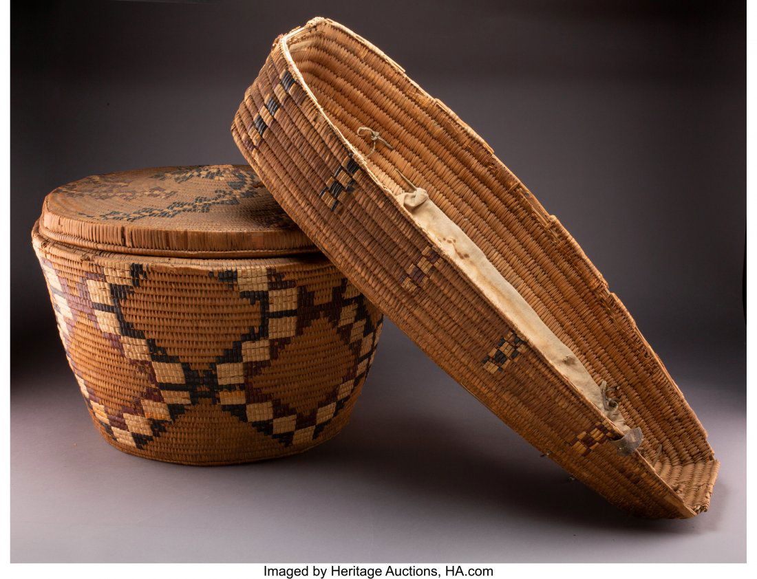 Two Northwest Coast Imbricated Basketry Items  i (1 of 1)
