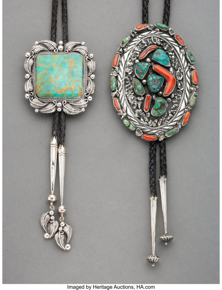 Two Southwest Bolo Ties  c. 1980  Lengths of sli (1 of 1)
