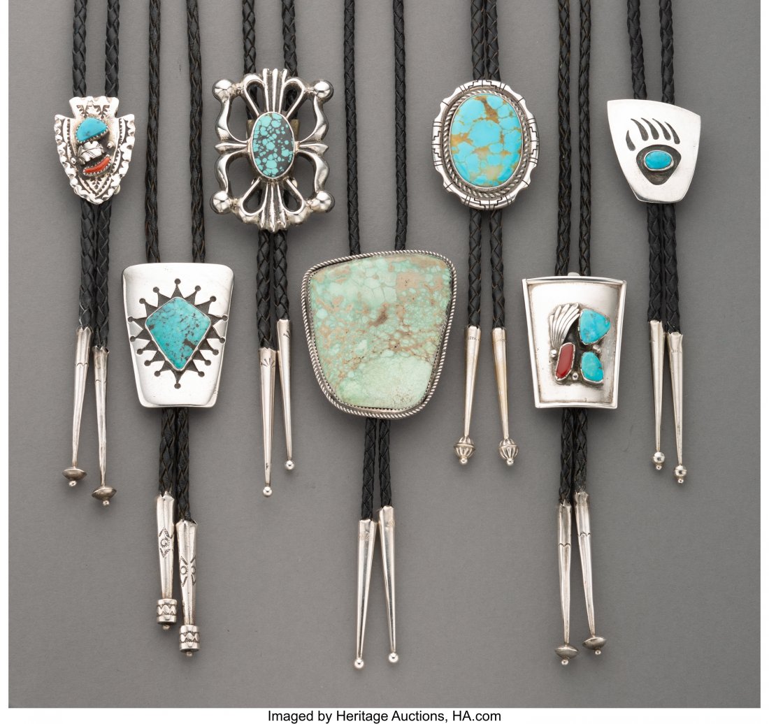 Seven Southwest Bolo Ties   Lengths of slides: r (1 of 1)