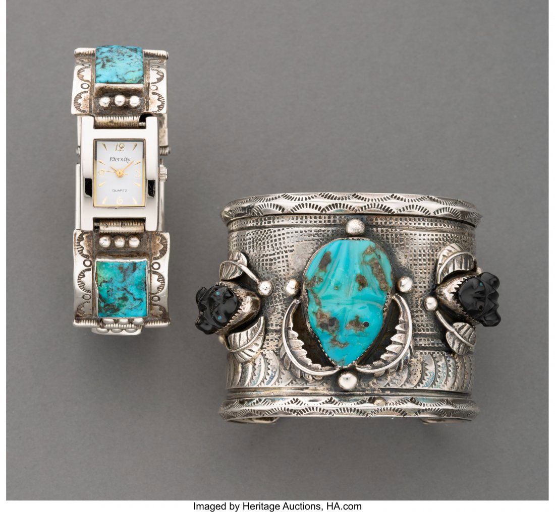 Two Navajo Bracelets  c. 1980  Width of cuff: 3 (1 of 1)