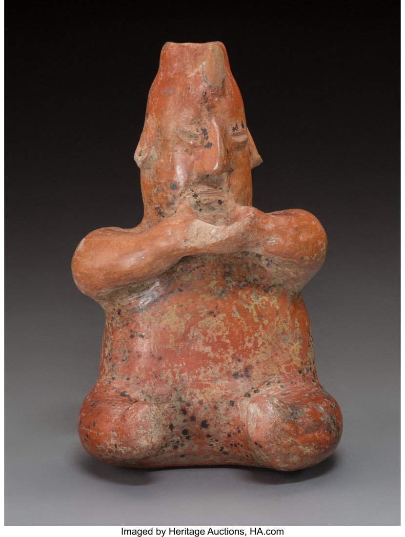 A Colima Seated Figure   Height: 8 ½ inch (1 of 3)