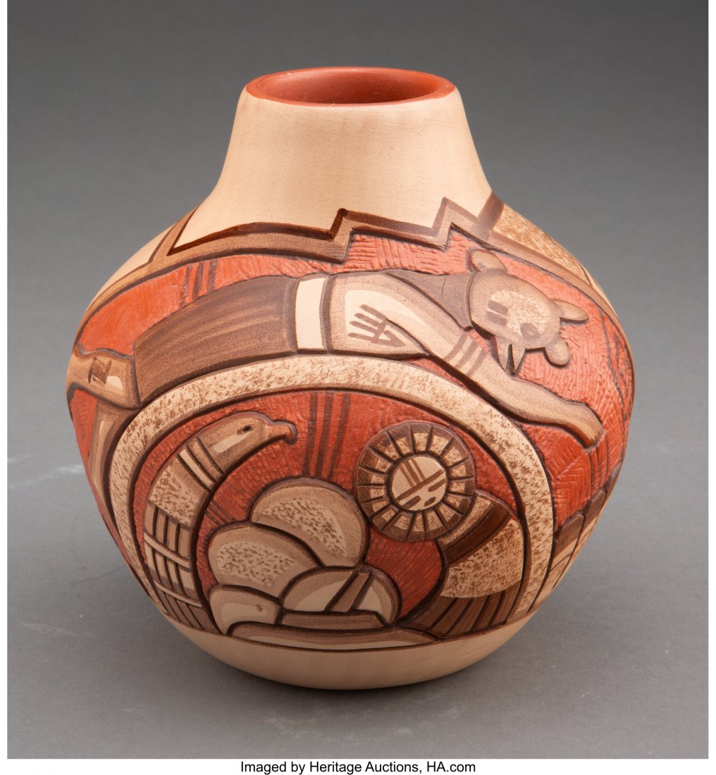 A Hopi Polychrome Jar   Tom Polacca   signed on (1 of 4)