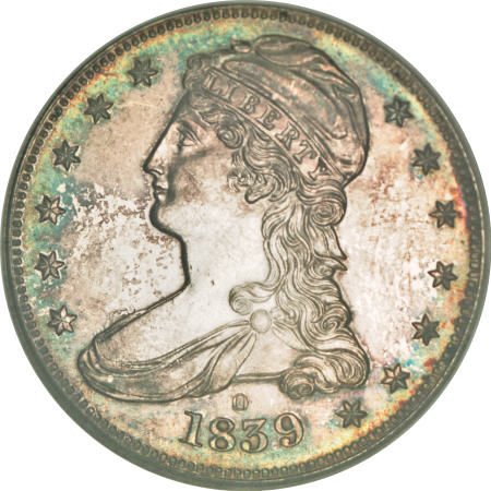 1839-O 50C Capped Bust, Reeded Edge PR63 NGC.