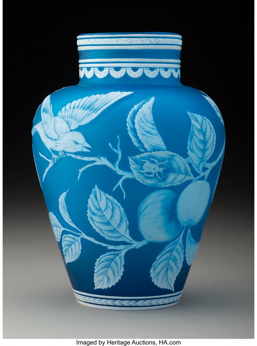 Thomas Webb & Sons Cameo Glass Vase Attributed t: Thomas Webb & Sons Cameo Glass Vase Attributed to the Woodall Team, circa 1890 8-1/4 inches (21.0 cm) PROPERTY FROM THE ESTATE OF DR. JERRY N. BLACK, BUCKHANNON, WEST VIRGINIA PROVENANCE: Henry &a