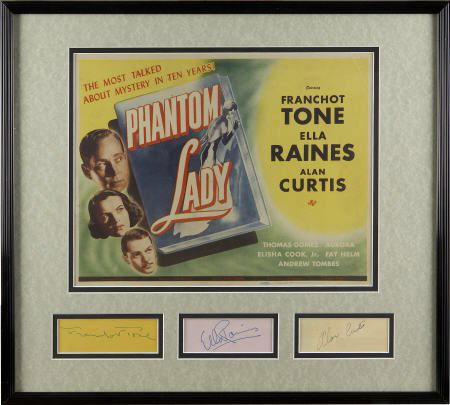 Phantom Lady Lobby Card with Autographs