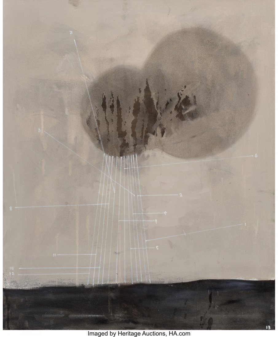 Thomas Zipp (b. 1966) Futuristisches Gebaeuude,: Thomas Zipp (b. 1966) Futuristisches Gebaeuude, 2005 Oil on canvas 33 x 27 inches (83.8 x 68.6 cm) Signed, dated, and titled on the reverse: "futuristisches gebaeuude" / Thomas Zipp 05 PROVENANCE: Dan