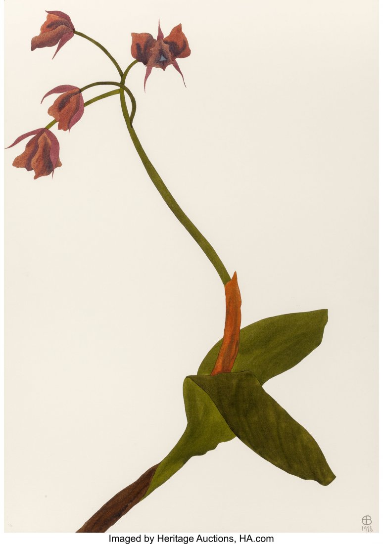 Ed Baynard (American, b. 1940) Red Orchid, 1978: Ed Baynard (American, b. 1940) Red Orchid, 1978 Watercolor on paper 41-1/2 x 29-1/4 inches (105.4 x 74.3 cm) (sheet) Initialed and dated lower right: AB / 1978 PROPERTY FROM THE COLLECTION OF MR. AND
