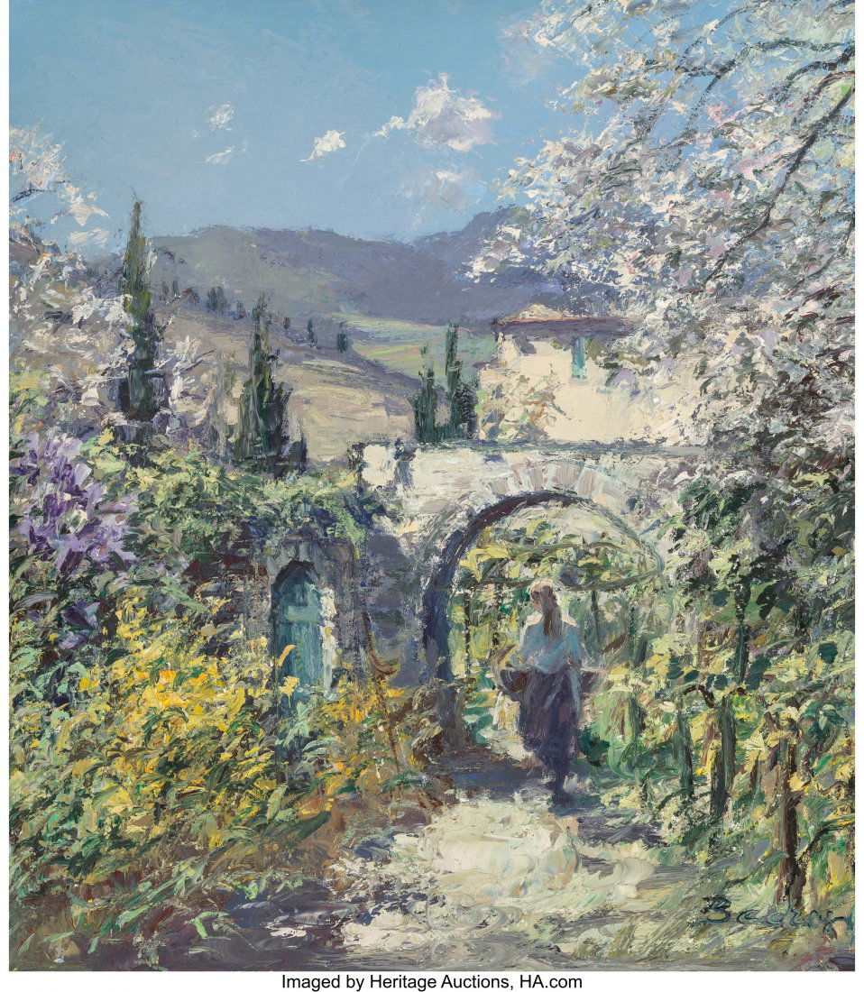 Hans Joseph Wilhelm Becker (German, b. 1930) Ita: Hans Joseph Wilhelm Becker (German, b. 1930) Italian Spring Oil on canvas 31-1/2 x 27-1/2 inches (80.0 x 69.9 cm) Signed lower right: Becker HID03101062020 © 2020 Heritage Auctions | All Rights R