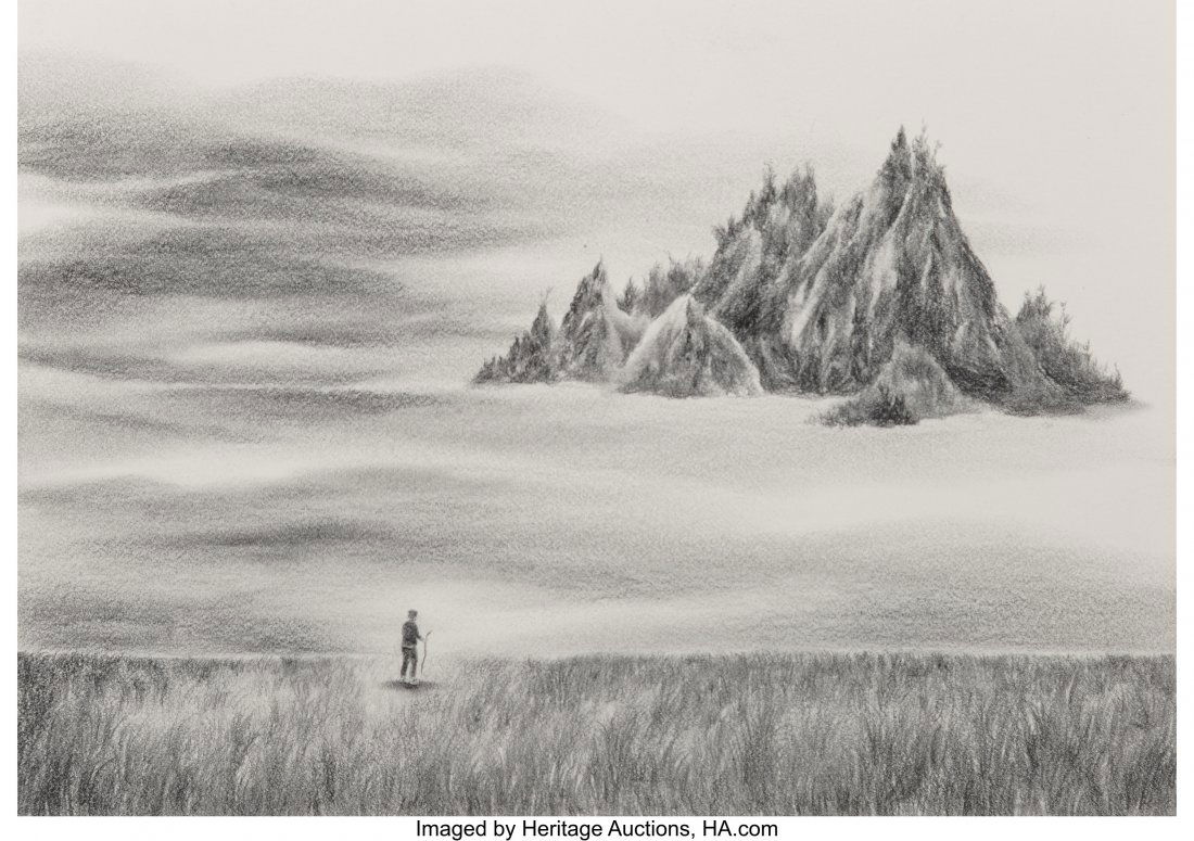 Robyn O'Neil (b. 1977) A Birth in Grief, 2008 Pe: Robyn O'Neil (b. 1977) A Birth in Grief, 2008 Pencil on card 5 x 7 inches (12.7 x 17.8 cm) Signed and dated on the reverse: Robyn O'Neil / 2008 PROVENANCE: Dunn and Brown Contemporary, Dallas; Private