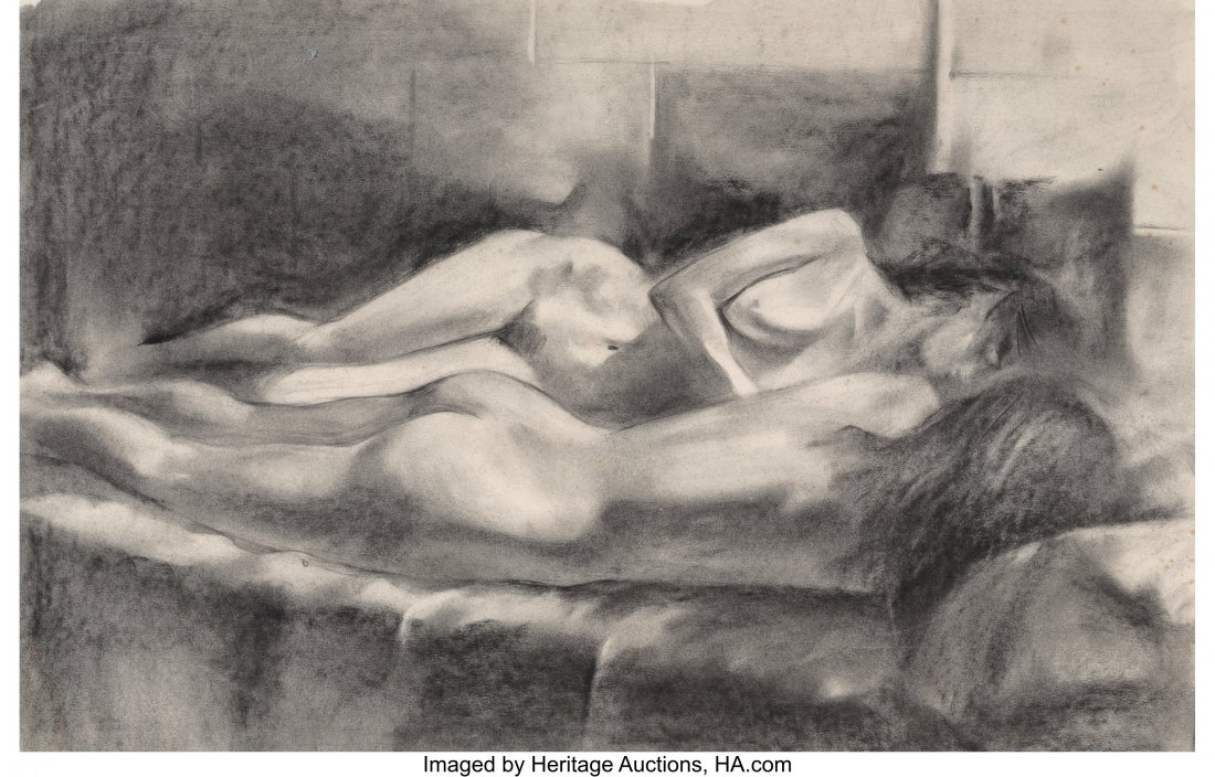 John Currin (b. 1962) Female Nudes, 1981 Charcoa: John Currin (b. 1962) Female Nudes, 1981 Charcoal on paper 30 x 19-1/4 inches (76.2 x 48.9 cm) (sheet) PROVENANCE: The artist; Acquired by the present owner from the above. HID03101062020 © 2020
