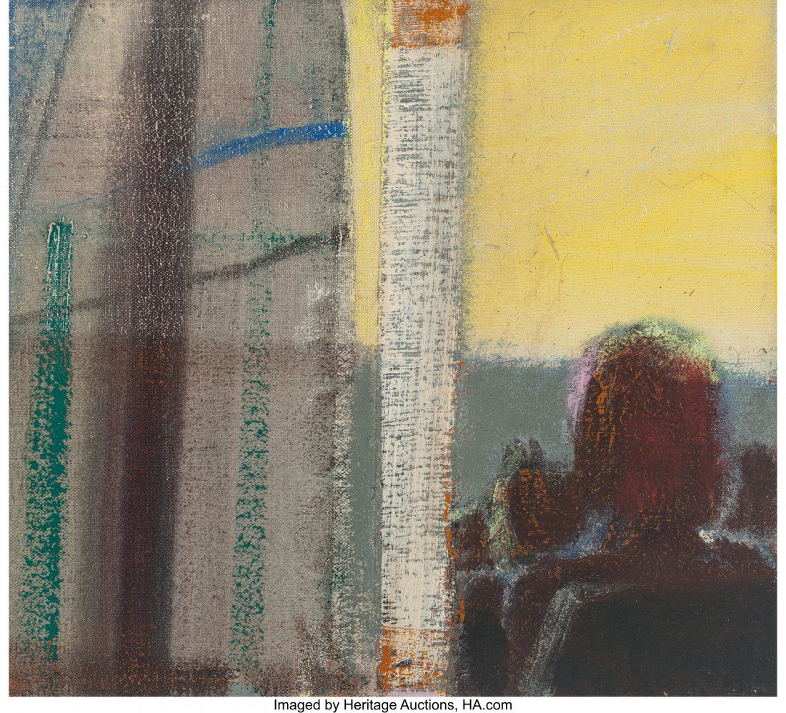 Merlin James (b. 1960) Cinema, 2006 Acrylic on c: Merlin James (b. 1960) Cinema, 2006 Acrylic on canvas 13-1/2 x 15 inches (34.3 x 38.1 cm) Signed, dated, and titled on the reverse: 2006 / Cinema / Merlin James PROVENANCE: Sikkema Jenkins & Co.,