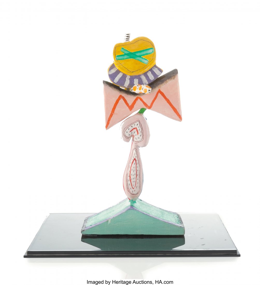 Ida Rittenberg Kohlmeyer (American, 1912-1997) B: Ida Rittenberg Kohlmeyer (American, 1912-1997) Bow Tied, 1983 Painted wood 9 x 5 x 3 inches (22.9 x 12.7 x 7.6 cm) Signed and dated to the underside: Kohlmeyer / 1983 PROVENANCE: The artist; Gimpel Fi