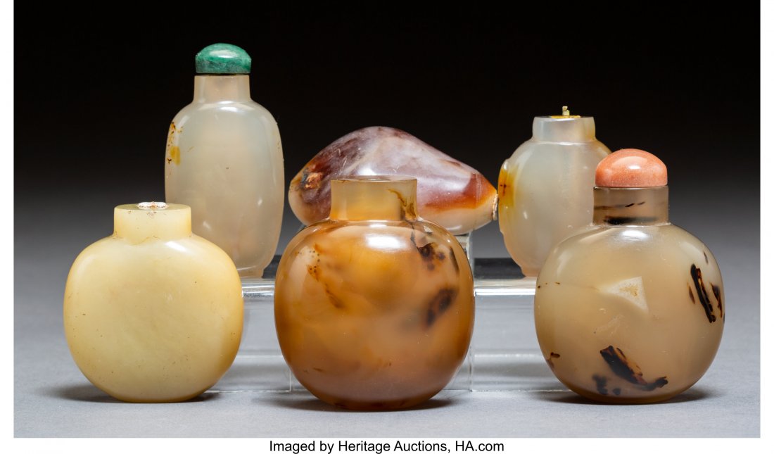 A Group of Six Chinese Hardstone Snuff Bottles 2 (1 of 2)