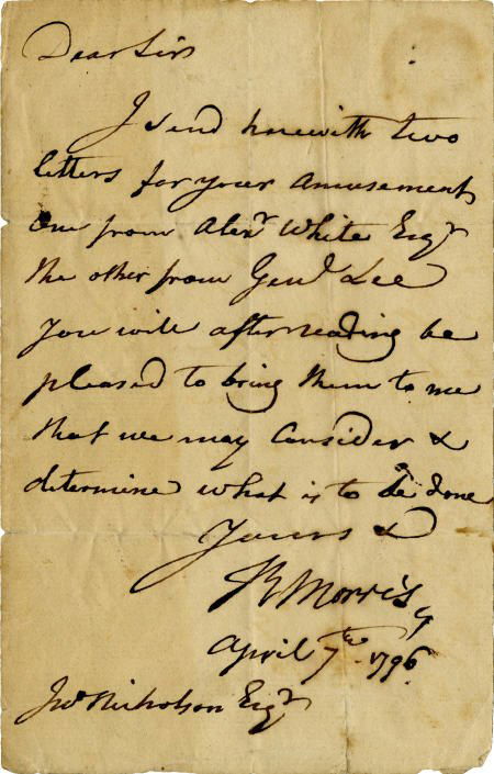 Robert Morris Autograph Letter Signed.