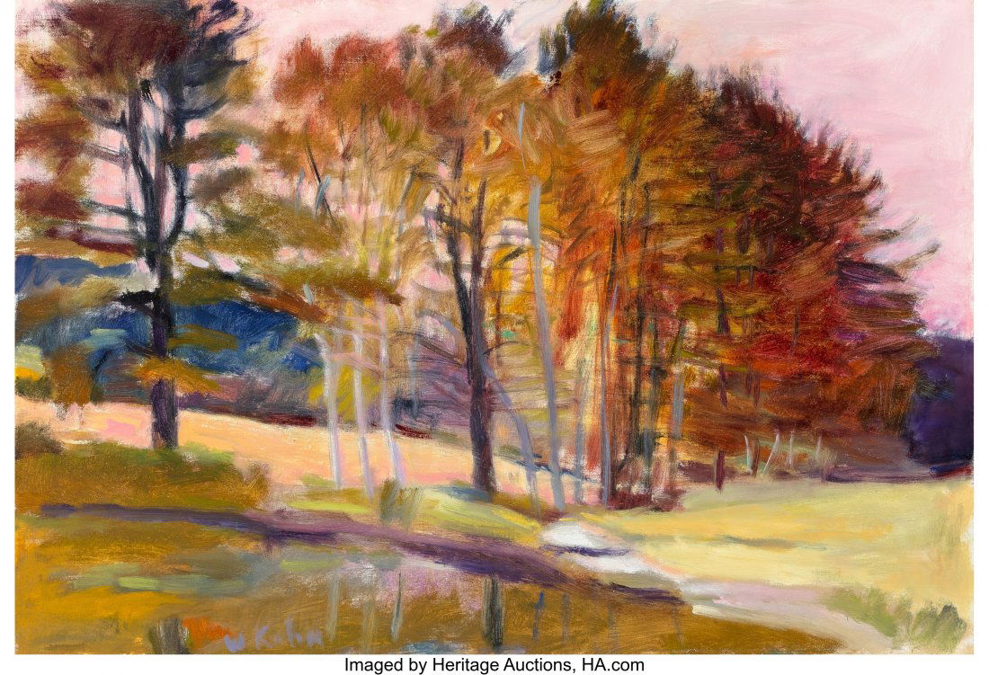 Wolf Kahn (American, 1927-2020) Contraluce, 1997: Wolf Kahn (American, 1927-2020) Contraluce, 1997 Oil on canvas 21-7/8 x 31-7/8 inches (55.6 x 81.0 cm) Signed lower left: W Kahn Dated, titled, and inscribed on the stretcher: 1997 / 123 Contraluce PR