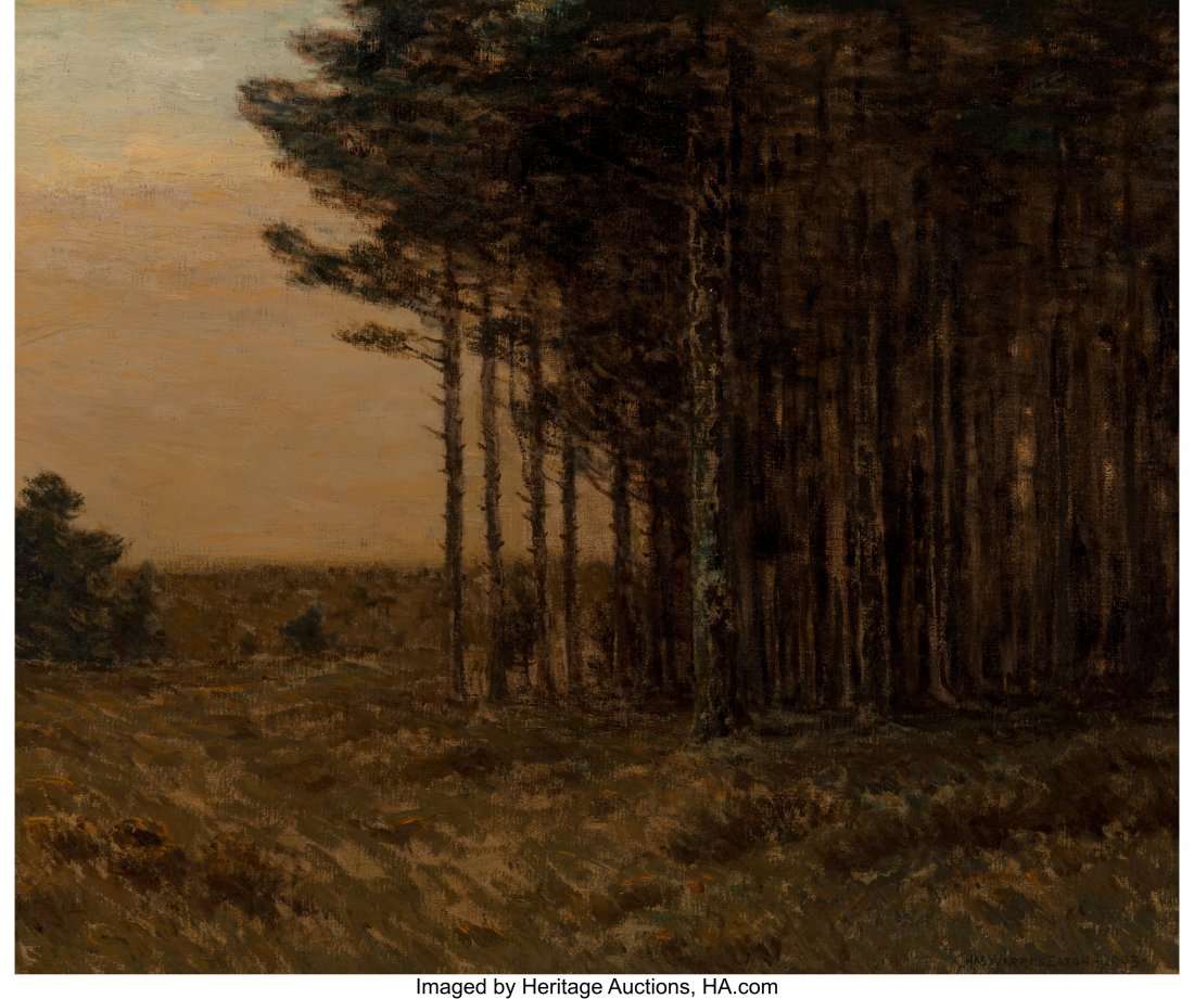 Charles Warren Eaton (American, 1857-1937) Edge : Charles Warren Eaton (American, 1857-1937) Edge of the Forest, 1903 Oil on canvas 30 x 36 inches (76.2 x 91.4 cm) Signed and dated lower right: Chas. Warren Eaton 1903 PROVENANCE: Walter Reed Bimson, 