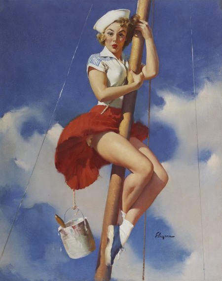 GIL ELVGREN (American 1914 - 1980) Oil on