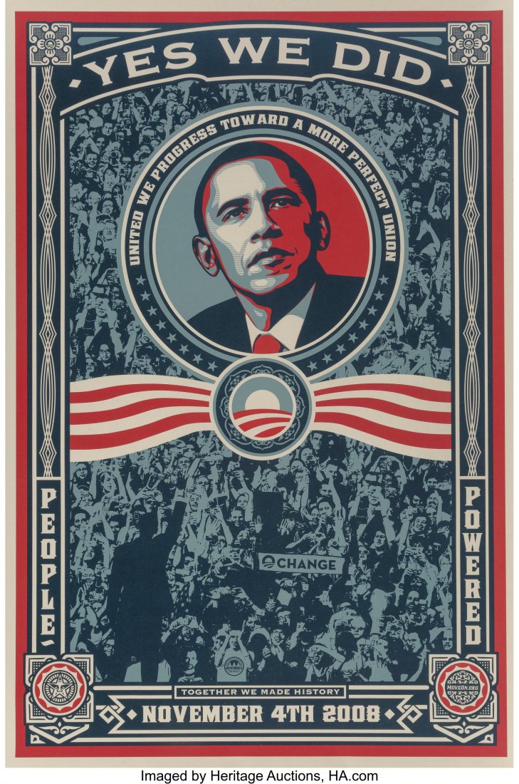 Shepard Fairey (b. 1970) Yes We Did, 2008 Offset (1 of 2)