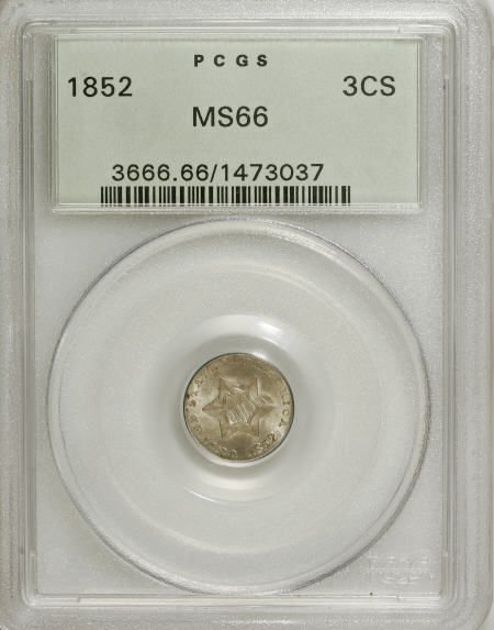 1852 3CS MS66 PCGS.