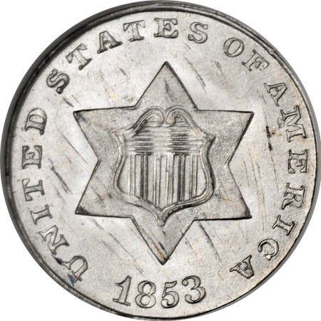 1853 3CS MS67 NGC.