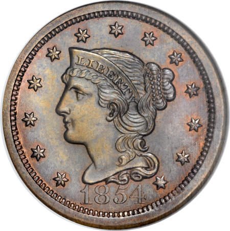 1854 1C MS67 Brown NGC.