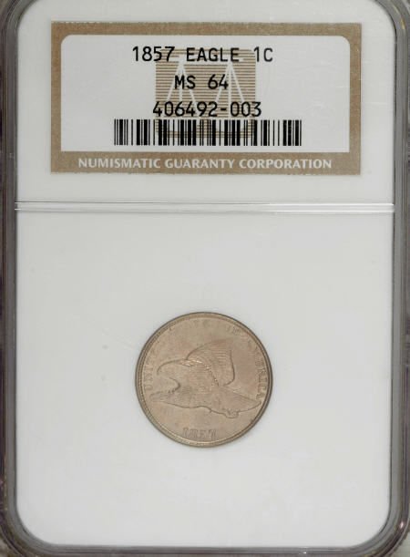 1857 1C MS64 NGC.