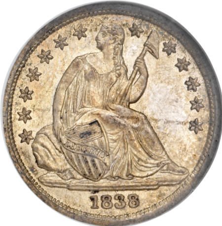 1838 10C Large Stars MS65 NGC. CAC.