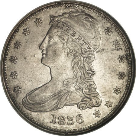 1836 50C Reeded Edge AU55 NGC.