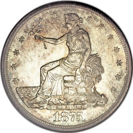 1875-S/CC T$1 MS64 NGC.