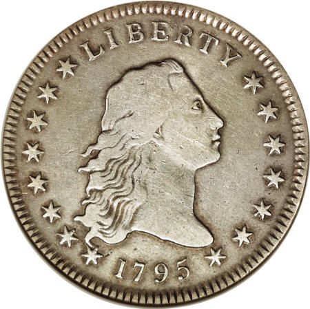 1795 $1 Flowing Hair, Two Leaves VF20 ANACS.