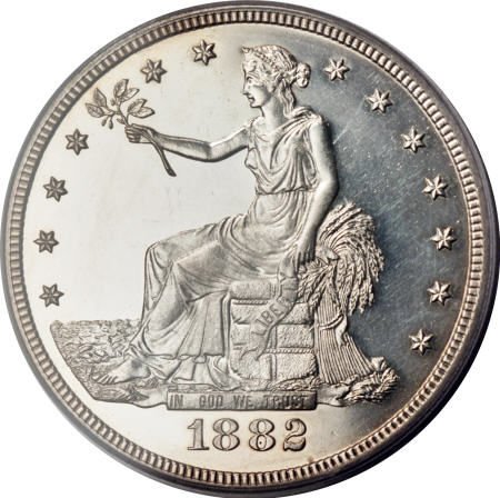1882 T$1 PR63 Cameo PCGS.