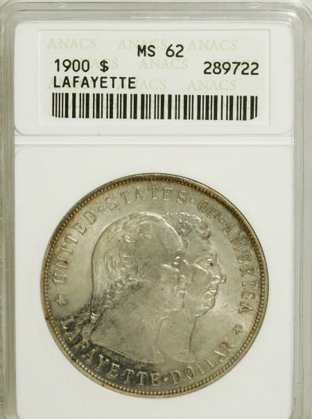 1900 $1 Lafayette Dollar MS62 ANACS.