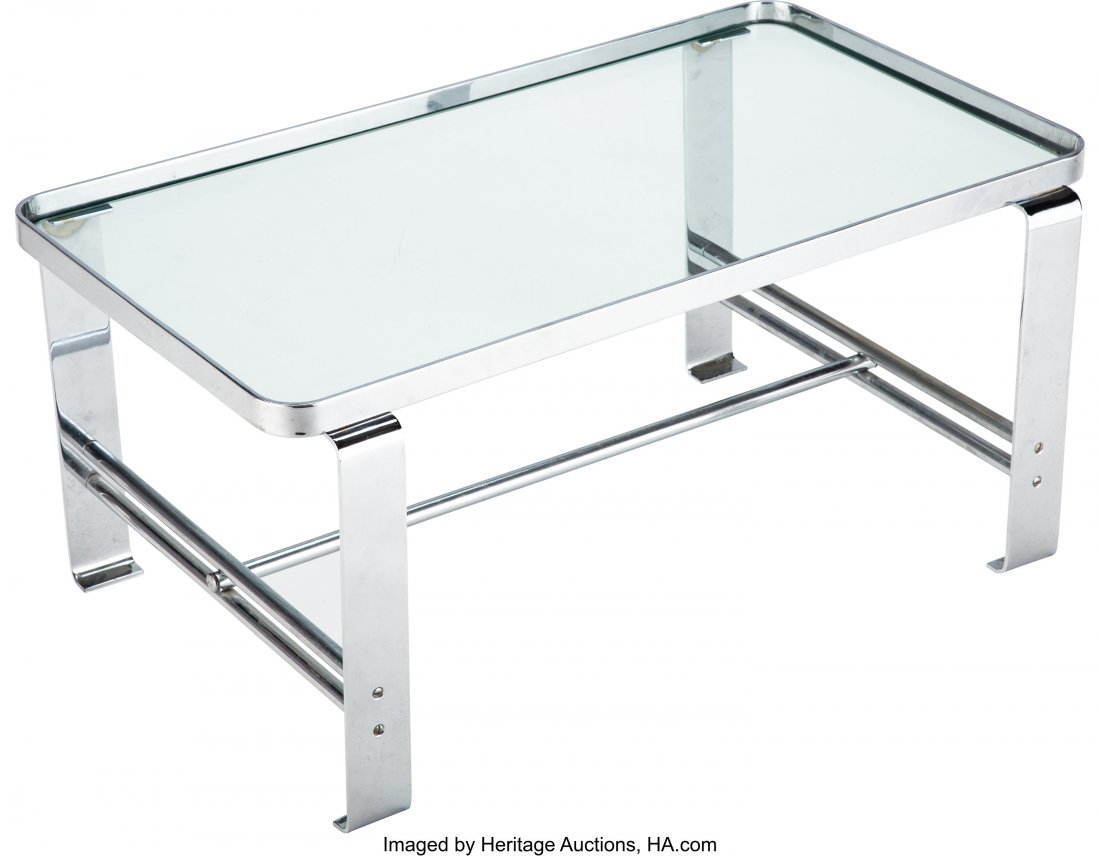 Wolfgang Hoffmann (Austrian, 1900-1969) Coffee T: Wolfgang Hoffmann (Austrian, 1900-1969) Coffee Table, #816, designed 1935 Chromed steel, glass 17 x 36-1/8 x 21-1/2 inches (43.2 x 91.8 x 54.6 cm) HID03101062020 © 2020 Heritage Auctions | All Ri