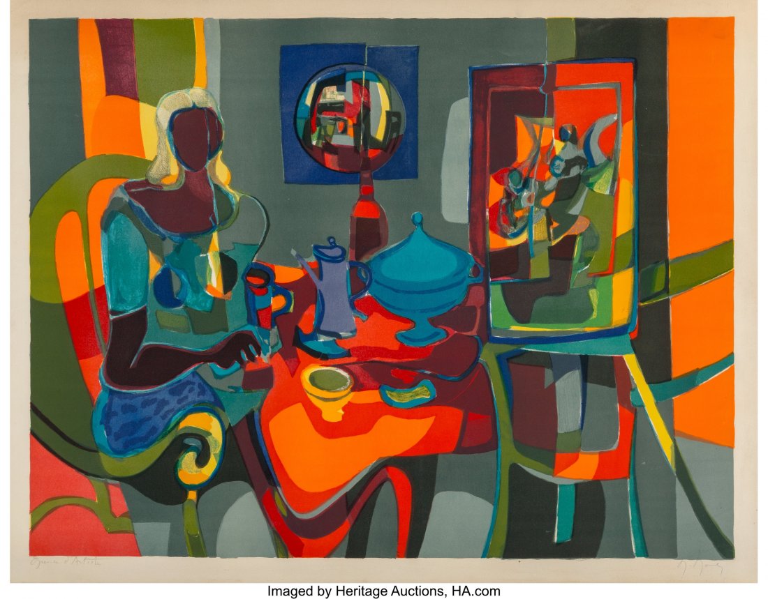 Marcel Mouly (French, 1918-2008) Untitled, late : Marcel Mouly (French, 1918-2008) Untitled, late 20th century Lithograph in colors on wove paper 25-3/4 x 33 inches (65.4 x 83.8 cm) (sheet) E.A. Signed and annotated in pencil along lower edge HID0310
