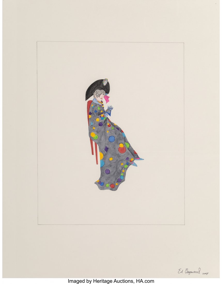 Ed Baynard (American, 1940-2016) Anna Piaggi, 20: Ed Baynard (American, 1940-2016) Anna Piaggi, 2005 Watercolor on paper 19-1/4 x 15 inches (48.9 x 38.1 cm) (sheet) Signed and dated lower right: Ed Baynard 2005 HID03101062020 © 2020 Heritage Auc