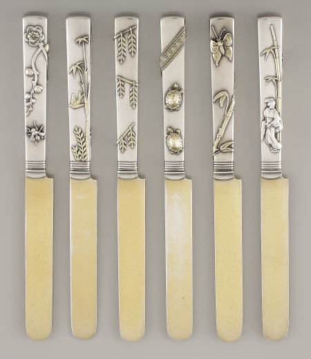 Tiffany Silver & Mixed Metal, 6 Dessert Knives
