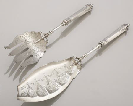 Duhme & Co. Coin Silver Fish Serving Set