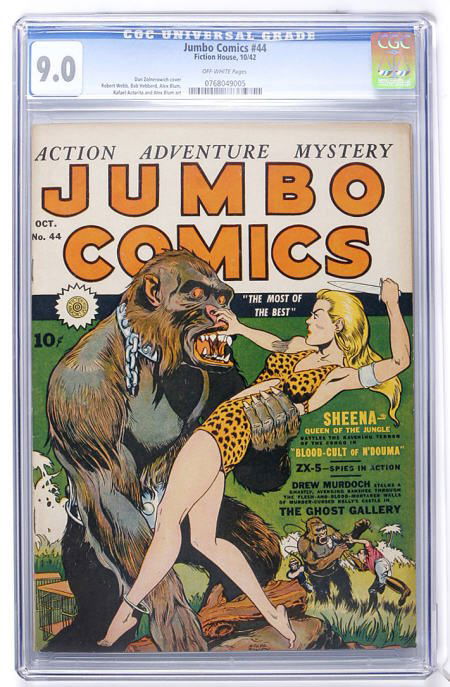 Jumbo Comics #44 (Fiction House, 1942) CGC 9.0