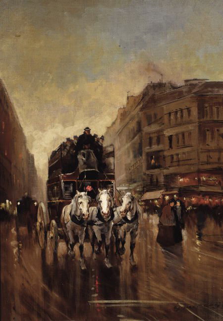 EDOUARD-LÉON CORTÈS Paris Evening Oil on canvas